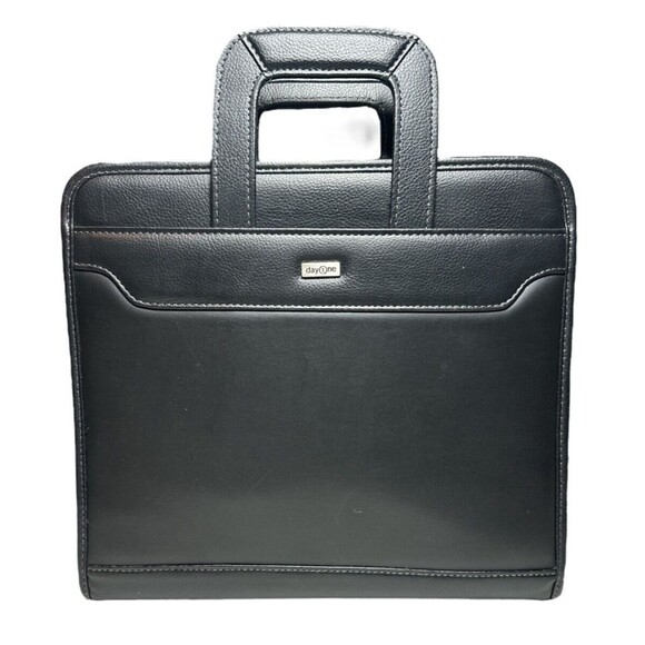 Franklin Covey Day One 3 Ring Classic Planner w/ Retractable Handles Zip Black - Picture 1 of 6